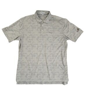 Peter Millar Summer Comfort Polo shirt Men's Large Grey Camouflage with Logo